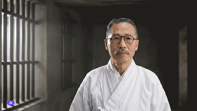KT가 생성형 AI로 구현한 대장 김창수 속 백범 김구. [사진=KT]