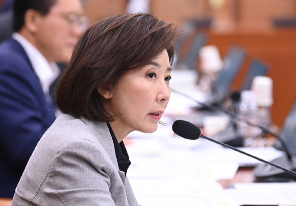 나경원 국민의힘 의원이 10일 서울 여의도 국회에서 열린 법제사법위원회 전체회의에서 발언하고 있다. [사진=곽영래 기자]