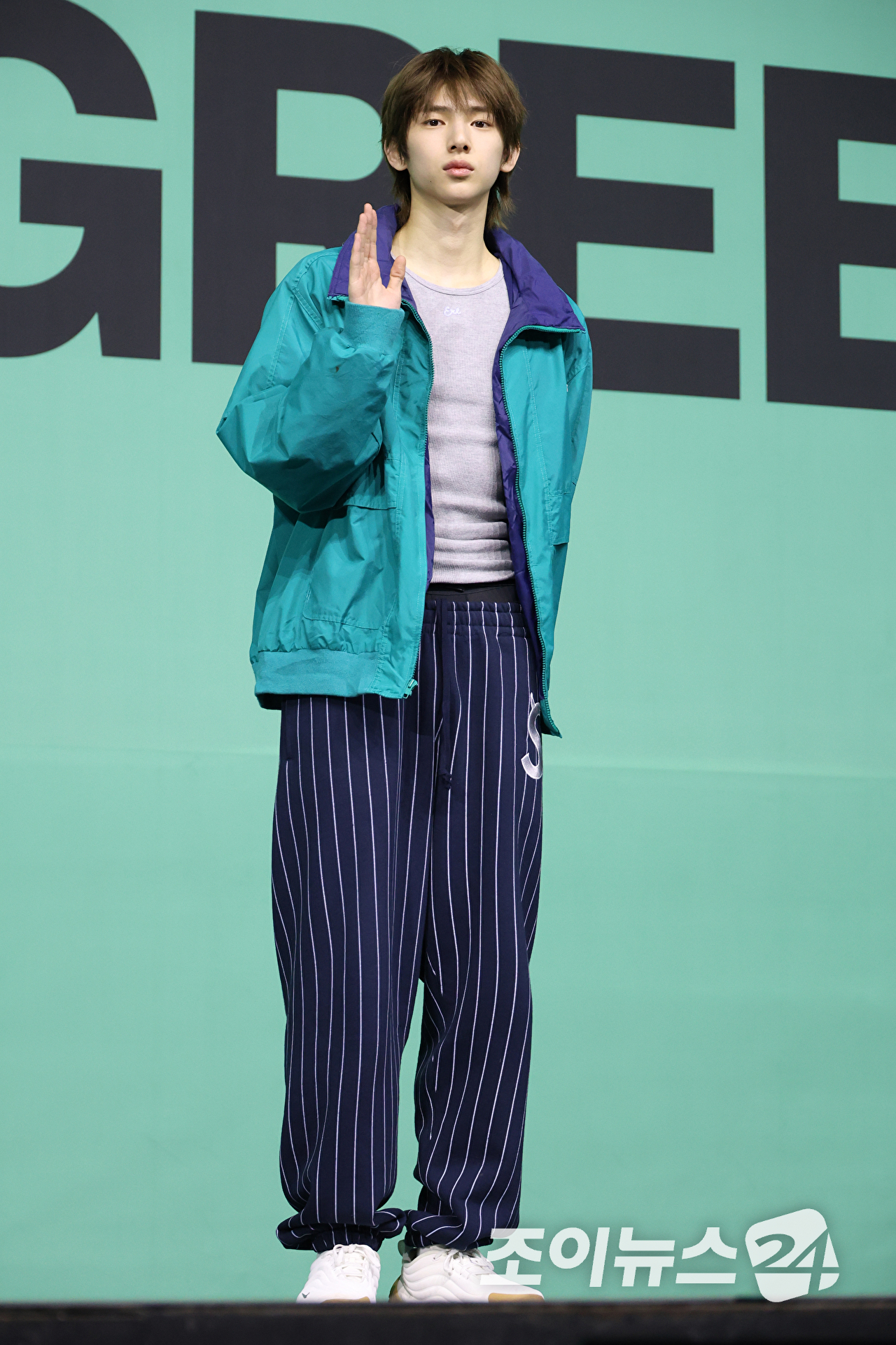 그룹 코르티스 주훈이 20일 오후 서울 광진구 광장동 예스24라이브홀에서 열린 미니 2집 '그린그린(GREENGREEN)' 발매 기념 쇼케이스에 참석해 포즈를 취하고 있다. [사진=문수지 기자]