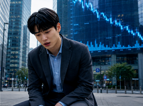 하락장 주식 투자자 이미지 [사진=챗GPT AI 생성 이미지]