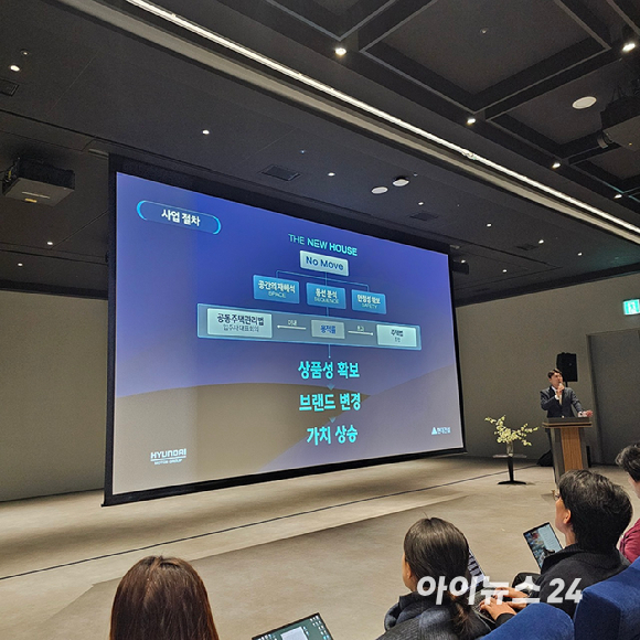 이인기 현대건설 주택사업본부장이 6일 오전 서울 강남구 신사동 디에이치갤러리에서 신사업 ‘더 뉴 하우스’를 설명하고 있다. 2025.11.06 [사진=이효정 기자 ]