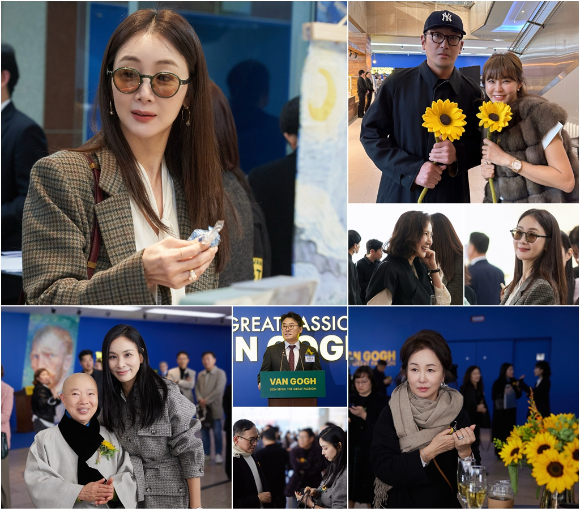 배우 하정우, 고소영, 최지우, 김미숙, 유호정 등 스타들이 '불멸의 화가 빈센트 반 고흐' 특별전시회 개막식에 총출동했다. [사진=HMG그룹]