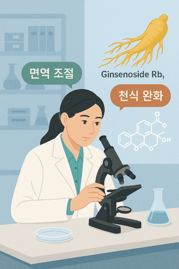 한의학연 연구팀이 인삼의 주요성분에서 천식 완화 효능을 확인했다고 설명했다. [사진=한의학연]