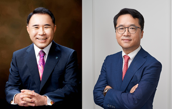 윤홍근 제너시스BBQ 회장(왼쪽)과 박현종 bhc 회장(오른쪽) [사진=제너시스BBQ, bhc]