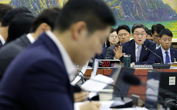 이진수 법무부 장관 직무대행이 8일 국회 법제사법위원회에서 열린 법무부, 대한법률구조공단 등에 대한 국정감사에서 법사위원 질의에 답하고 있다. 2026.10.8 [사진=연합뉴스]