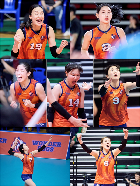 '신인감독 김연경'을 연출한 권락희, 최윤영, 이재우 PD가 간담회에 앞서 사진촬영을 하고 있다. [사진=MBC]