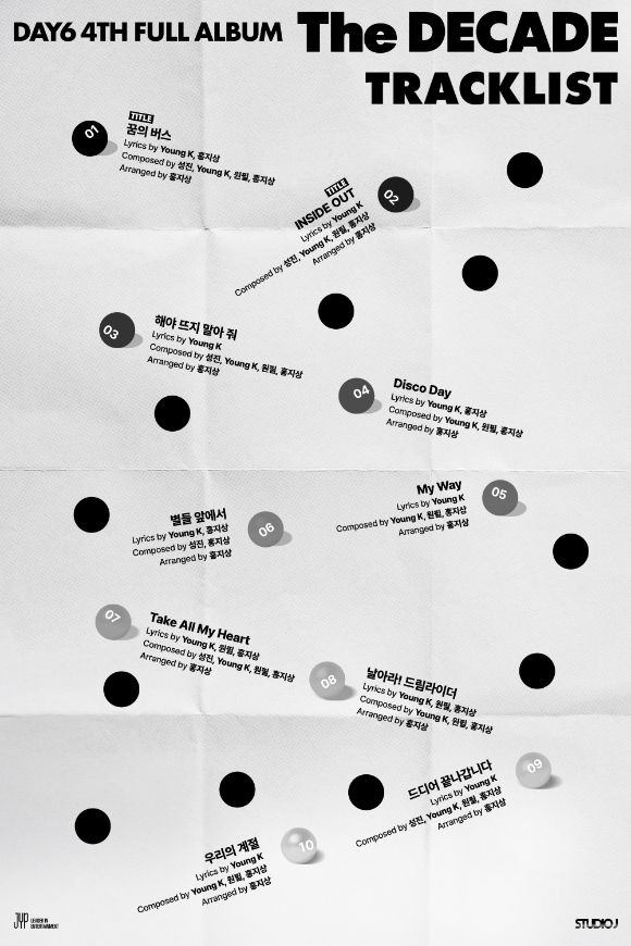데이식스 신보 트랙리스트 [사진=JYP엔터테인먼트]