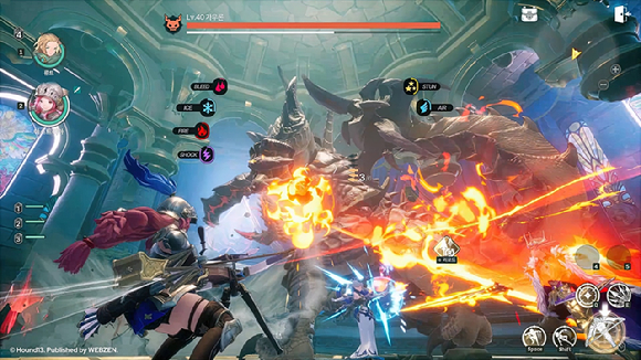 왼쪽부터 장윤진 드래곤소드 PD, 곽노찬 크리에이티브 디렉터(CD), 박정식 하운드13 대표. [사진=웹젠]