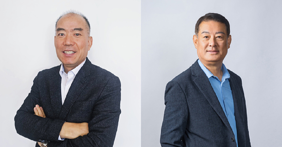 파블로항공은 5일 공군 소장 출신 류영관(왼쪽) 전 한화에어로스페이스 부사장과 육군 준장 출신 전재필 전 장군을 각각 신임 대외협력부사장과 DF영업부사장으로 선임했다. [사진=파블로항공]