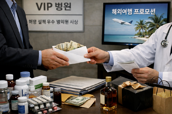 제약사 불법 리베이트 관련 사진. 기사 내용과 무관함. [사진=챗GPT 생성]