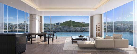 현대건설 '압구정2구역' 3면 개방 파노라마 한강조망. [사진=현대건설]