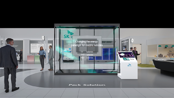 SK온 인터배터리 2026 전시관 내 CTP 통합 패키지 설루션 [사진=SK온]