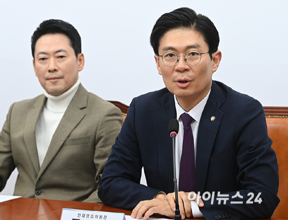 조정훈 인재영입위원장이 5일 서울 여의도 국회에서 열린 인재영입위원회 임명장 수여식에서 발언하고 있다. [사진=곽영래 기자]