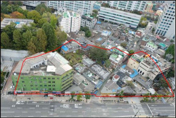 마포로5구역 제2지구 재개발정비사업 현장 전경.