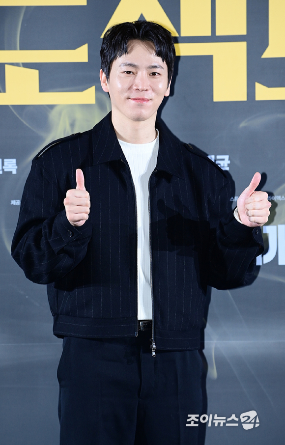 배우 이재균이 16일 오후 서울 강남구 삼성동 코엑스 메가박스에서 열린 영화 '프로젝트 Y'(감독 이환) 제작보고회에 참석하고 있다. [사진=정소희 기자]