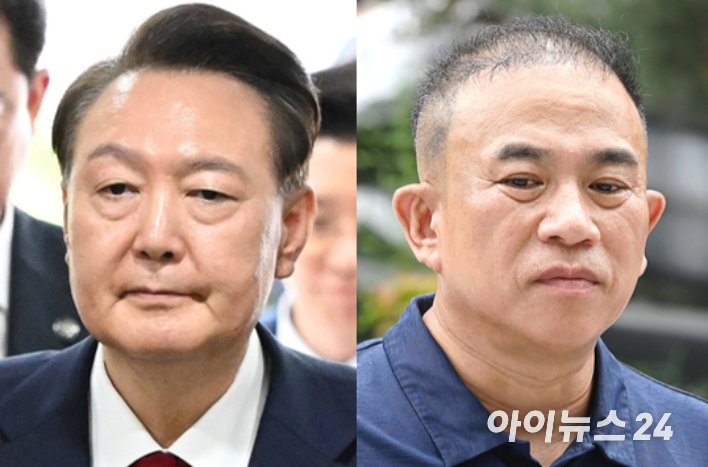 윤석열 전 대통령, 정치브로커 명태균씨 [사진=최기철 기자]