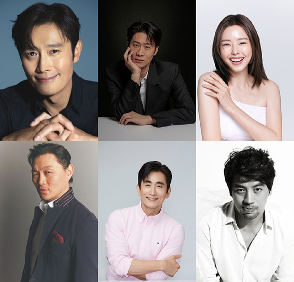이병헌, 진선규, 이하늬, 양동근, 차인표, 권오중 등이 '킹 오브 킹스' 목소리 연기에 나선다. [사진=각 소속사, AHC]