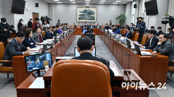 22일 오후 서울 여의도 국회에서 운영위원회 전체회의가 열리고 있다. [사진=김성진 기자]