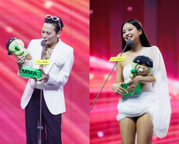 지드래곤과 제니가 'MMA2025'에서 대상을 수상했다. [사진=MMA2025]