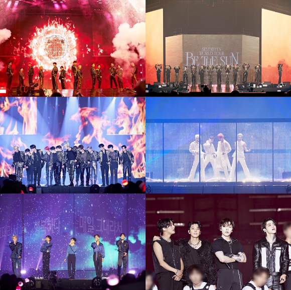 세븐틴이 서울 고척스카이돔에서 세 번째 월드투어 'SEVENTEEN WORLD TOUR [BE THE SUN]' 서울 공연을 펼치고 있다. [사진=플레디스]