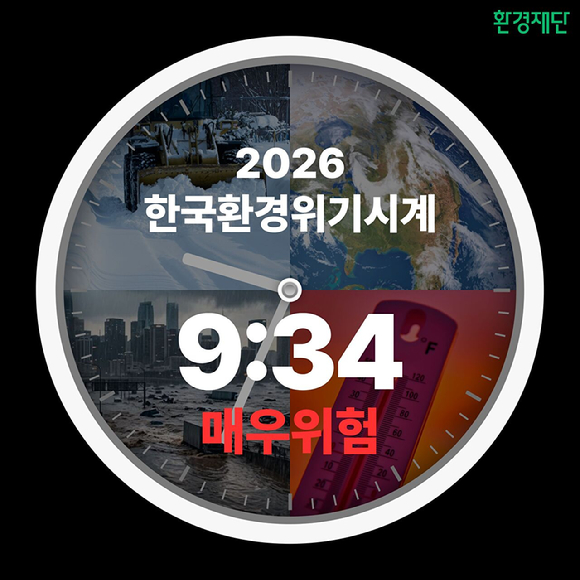 우리나라 환경위기시계가 다시 자정에 가까워지면서 '매우 위험'한 수준을 보였다. [사진=환경재단]