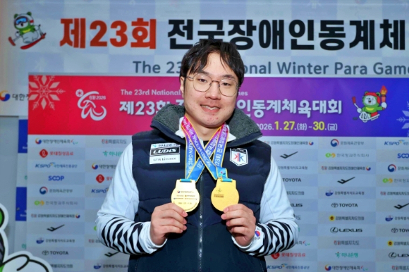 제23회 전국장애인동계체전에서 2관왕을 차지한 이제혁. [사진=CJ대한통운]