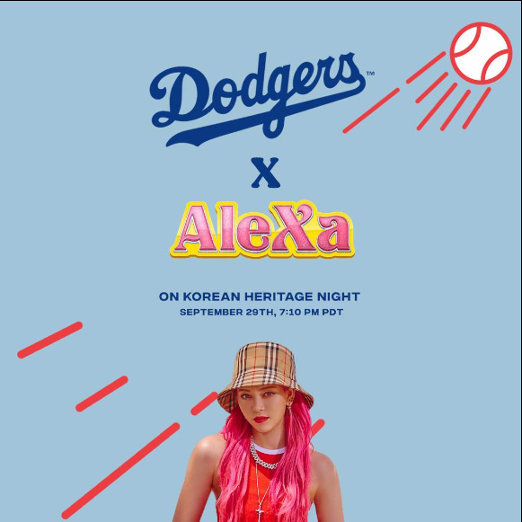 알렉사'(Alexa)가 미국 메이저리그 LA 다저스 홈구장에서 경기에 앞서 미국 국가를 부른다. [사진=지비레이블]