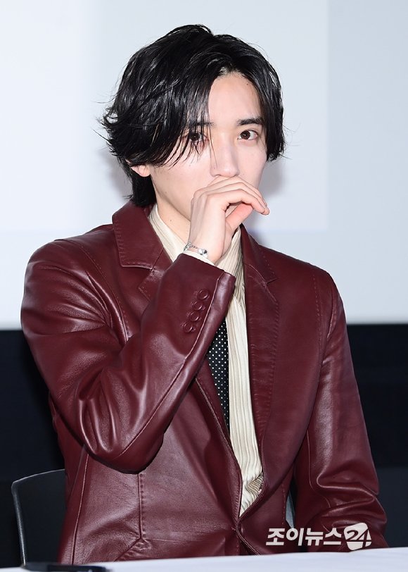 일본 배우 미치에다 슌스케가 3일 오후 서울 용산구 CGV 용산아이파크몰점에서 진행된 영화 '네가 마지막으로 남긴 노래' 내한 기자간담회에 참석하고 있다. [사진=정소희 기자]