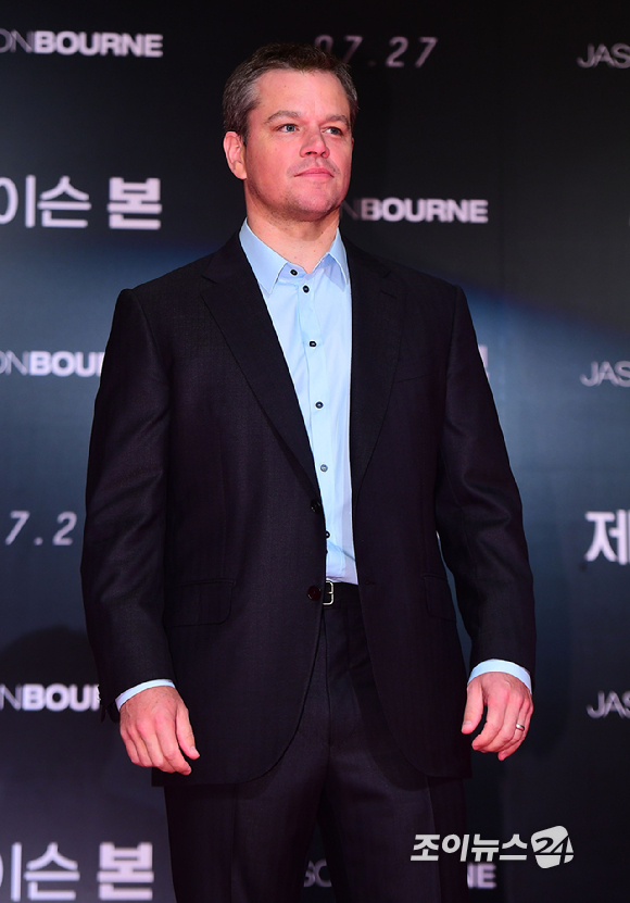 배우 맷 데이먼이 8일 오전 서울 당주동 포시즌스호텔 서울 그랜드볼룸에서 열린 영화 '제이슨 본'(감독 폴 그린그래스) 기자간담회에 참석하고 있다. [사진=이영훈 기자]