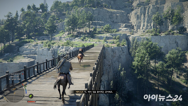 펄어비스 '붉은사막' 게임 플레이 화면. [사진=박정민 기자]