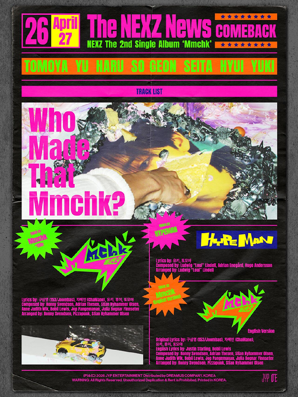 NEXZ 싱글 2집 트랙리스트 이미지 [사진=JYP엔터테인먼트]