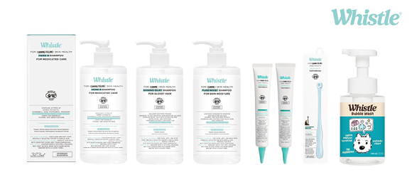 애경산업의 휘슬이 출시한 반려동물 관리 신상품. [사진=애경산업]