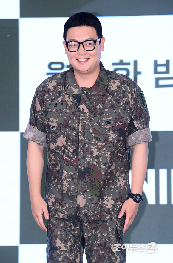 배우 김민호가 24일 오후 서울 구로구 신도림동 더세인트에서 열린 ENA 새 월화드라마 '신병4 : 사보타주' 제작발표회에 참석하고 있다. [사진=정소희 기자]