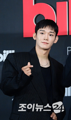 그룹 엑소 첸벡시(EXO-CBX)가 27일 오후 서울 장충동 신라호텔에서 진행된 'Billboard K POWER 100' 이벤트 포토월 행사에 참석하고 있다. [사진=정소희 기자]