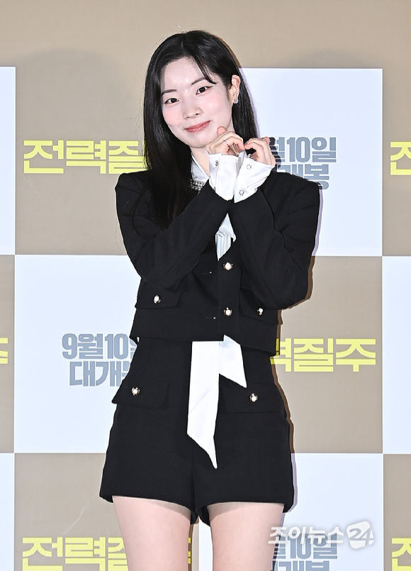 배우 다현이 5일 오후 서울 롯데시네마 월드타워점에서 열린 영화 '전력질주' 언론시사회에서 포토타임을 갖고 있다. [사진=곽영래 기자]