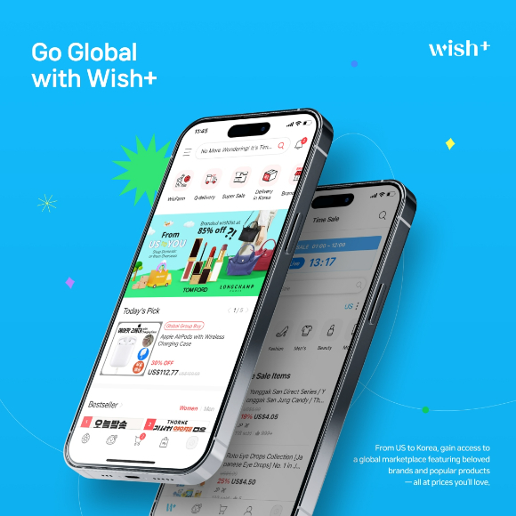 위시플러스 모바일앱 이미지. [사진=큐텐]