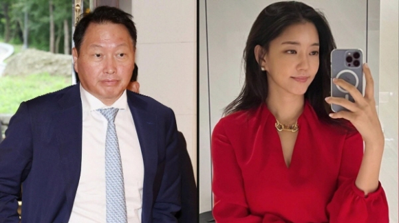 최태원 SK그룹 회장과 김희영 티앤씨재단 이사 [사진=연합뉴스]