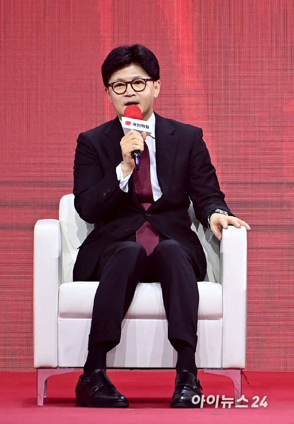국민의힘 한동훈 대선 경선 후보가 3일 오후 경기 일산 킨텍스에서 열린 제5차 전당대회에서 발언하고 있다. [사진=곽영래 기자]
