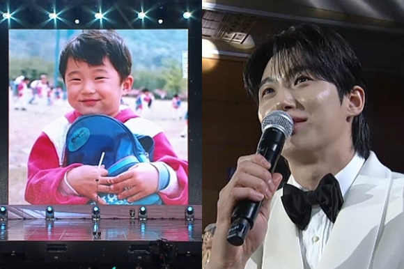 배우 변우석의 어린시절 사진이 공개됐다. [사진=방송화면 캡처]