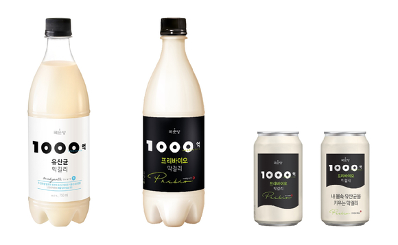 국순당 1000억 유산균막걸리 시리즈 제품 [사진=국순당]