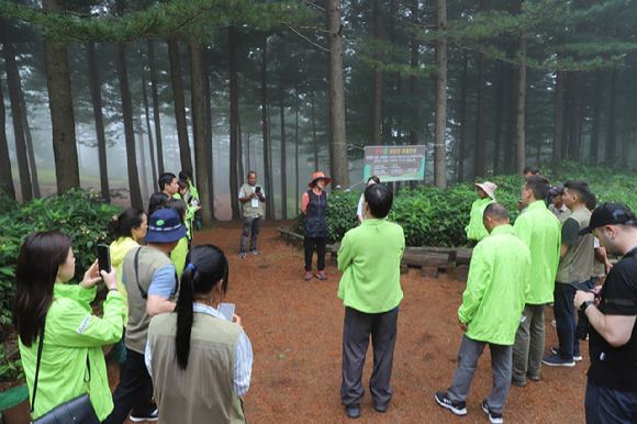 아시아 9개국 산림업무 담당자들은 산림청이 주최한 교육 프로그램에 참가해 대관령특수조림지를 방문했다. [사진=산림청]