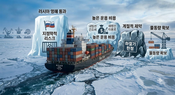 팬스타 아크로호 북극항로 왕복운항 노선 [사진=쳇GPT]