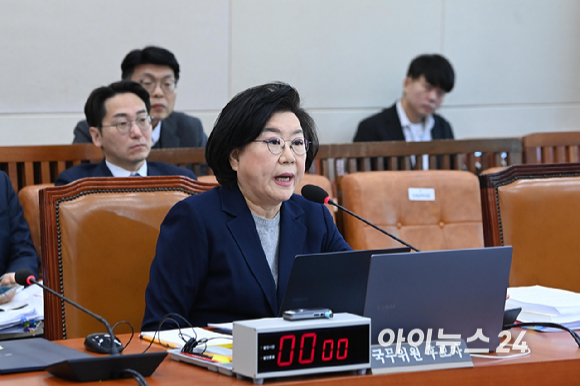 이혜훈 기획예산처 장관 후보자가 23일 오전 서울 여의도 국회 재정경제기획위원회에서 열린 인사청문회에서 발언하고 있다. [사진=곽영래 기자]