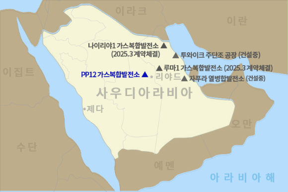 두산에너빌리티가 건설공사 계약을 체결한 PP12 가스복합발전소 위치. [사진=두산에너빌리티]