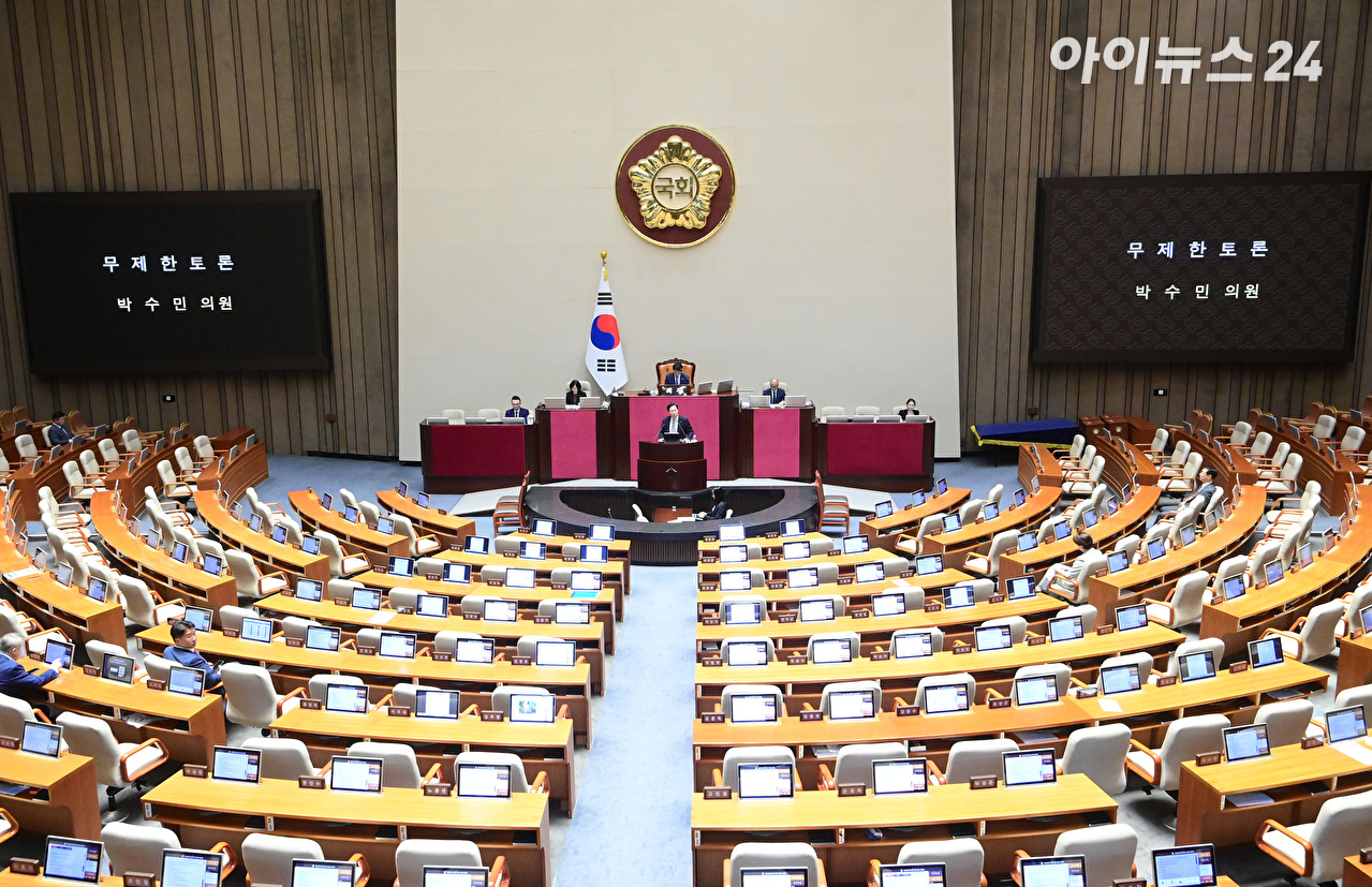 한병도 당대표 직무대행 겸 원내대표가 2일 서울 여의도 국회에서 열린 정책조정회의에서 발언하고 있다. [사진=곽영래 기자]