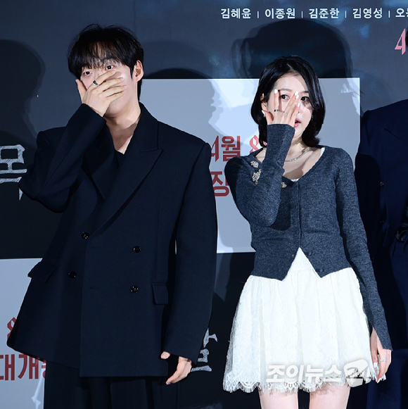 배우 김혜윤이 4일 오전 서울 용산 CGV 아이파크몰에서 열린 영화 '살목지'(감독 이상민) 제작보고회에 참석하고 있다. [사진=정소희 기자]