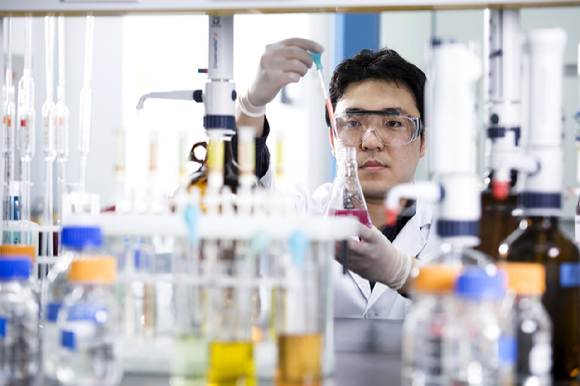 KGC인삼공사 R&D본부 연구팀의 실험 모습. [사진=KGC인삼공사]