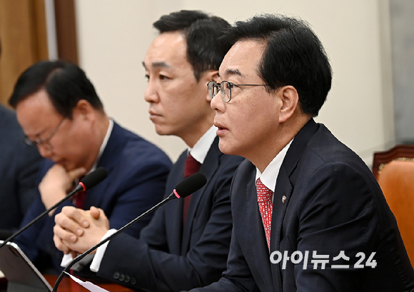 송언석 국민의힘 원내대표가 18일 국회에서 열린 최고위원회의에서 발언하고 있다. [사진=곽영래 기자]