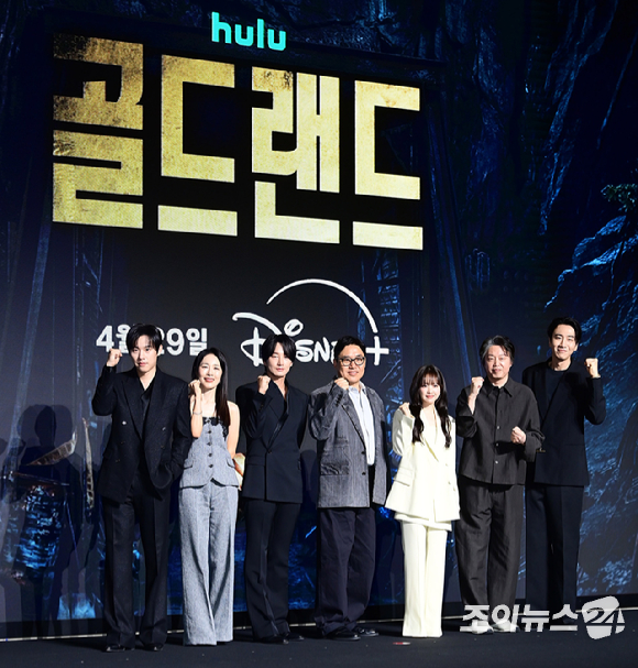 배우 이광수가 27일 서울 영등포구 여의도동 콘래드 서울 호텔에서 열린 디즈니+ 오리지널 시리즈 '골드랜드' 제작발표회에 참석하고 있다. [사진=정소희 기자]