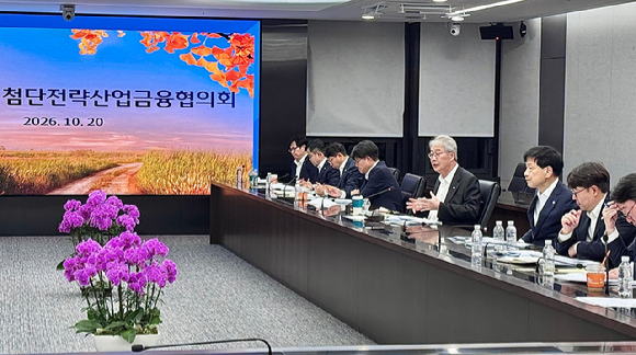 우리금융그룹이 지난 20일 서울 중구 본사에서 임종룡 회장 주재로 &lsquo;10월 첨단전략산업금융협의회&rsquo;를 개최했다. 임종룡 회장은 지난 1년간의 생산적&middot;포용금융 성과를 점검하고, 앞으로는 자금 공급 규모뿐 아니라 중소기업&middot;지방 기업에 대한 지원 비중을 높이고 성장과 건전성의 균형을 유지할 것을 강조했다. [사진=우리금융그룹 ]
